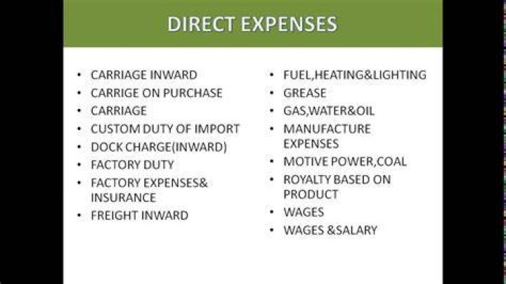 What are direct expenses in accounting?