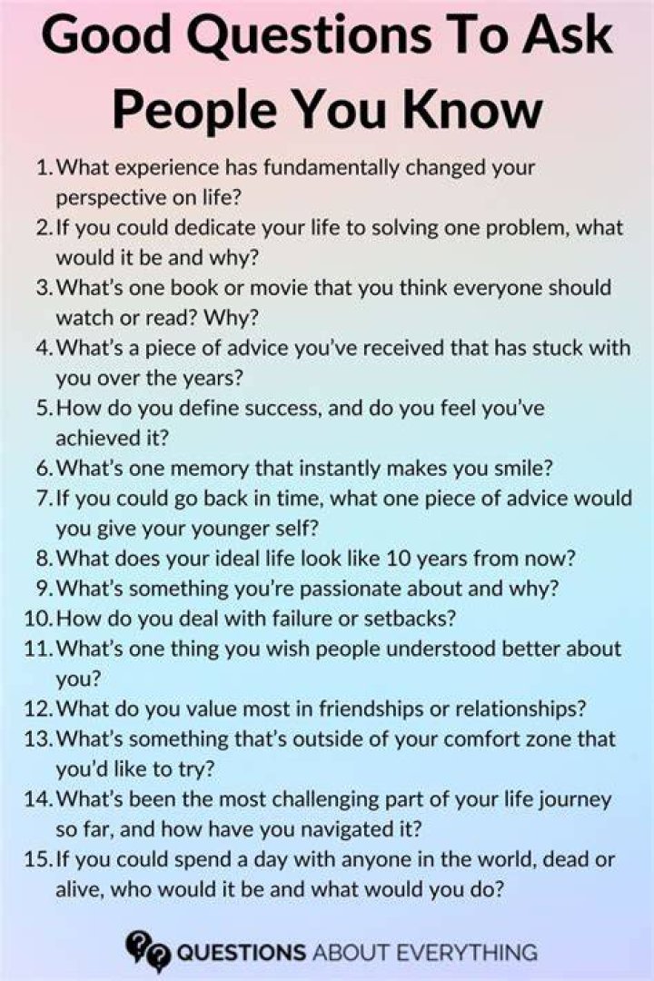 What are good people questions?