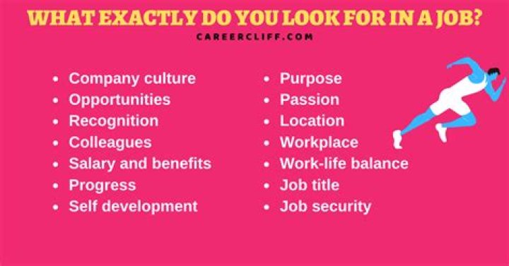 What are important things to look for in a job?