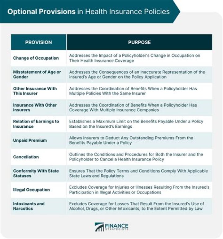 What are provisions in an insurance policy?