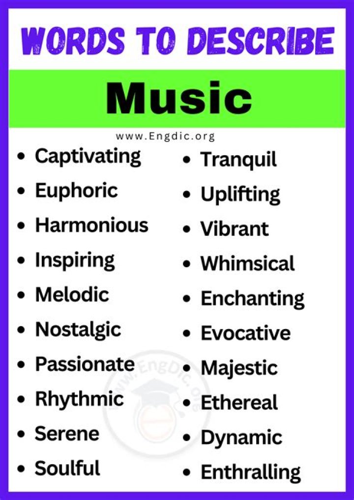 What are some words to describe music?