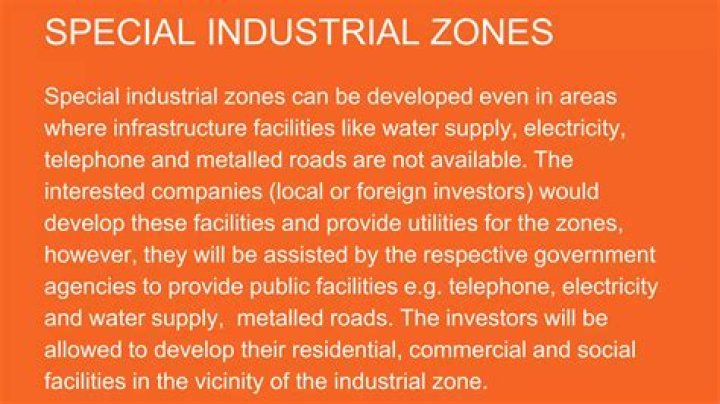 What are special industrial zones?