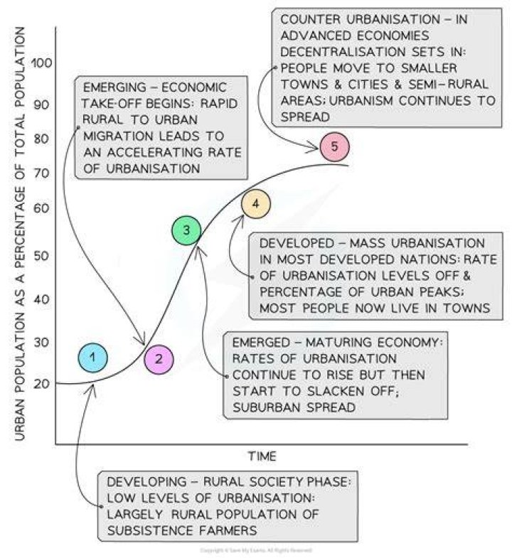 What are the 3 causes of urbanization?