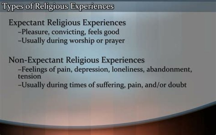 What are the 3 types of religious experiences?