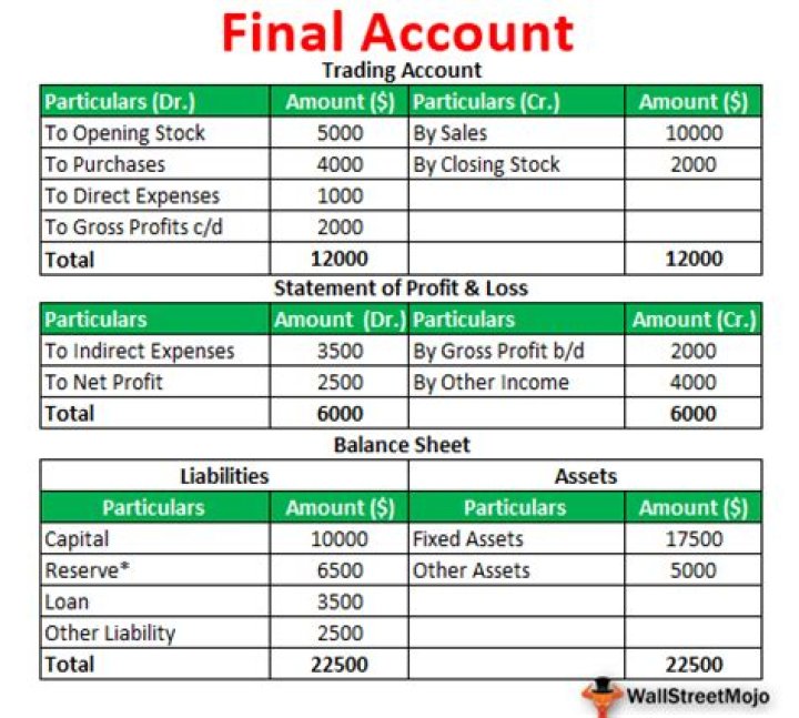 What are the accounts included in the final accounts of insurance?
