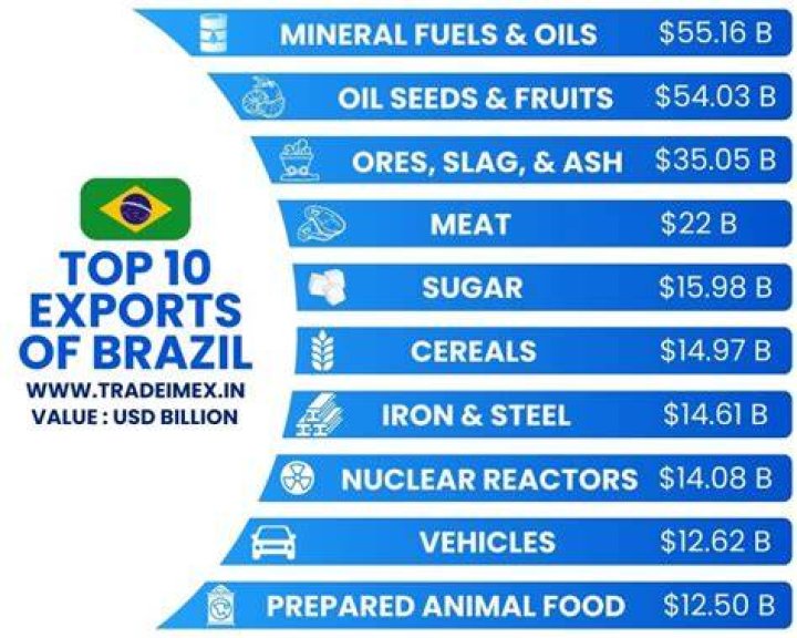 What are the main products that Brazil exports?