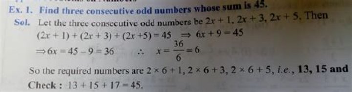 What are the three consecutive odd numbers whose sum is 45?