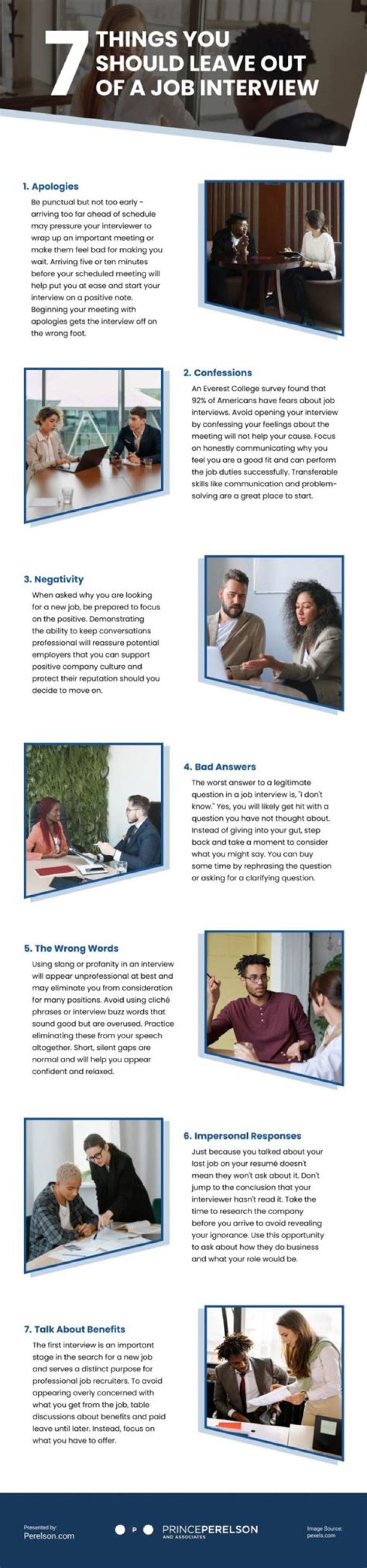 What are things to avoid in a job?