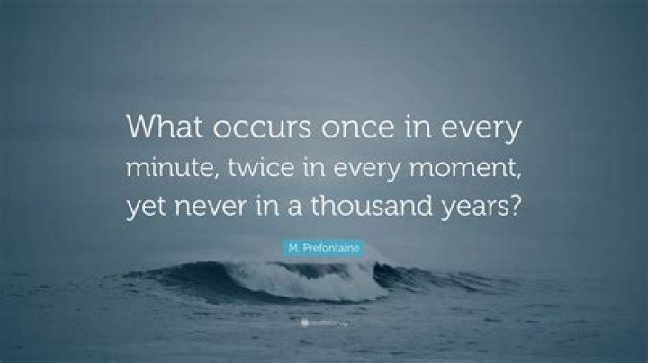 What comes in a minute twice in a moment but never in a hundred years?