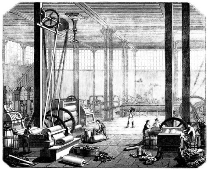 What did the first factory machinery ran on?
