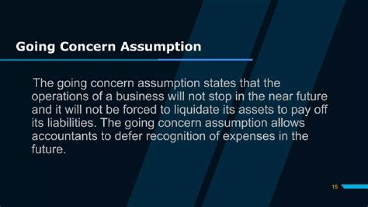 What do you mean by going concern assumption?