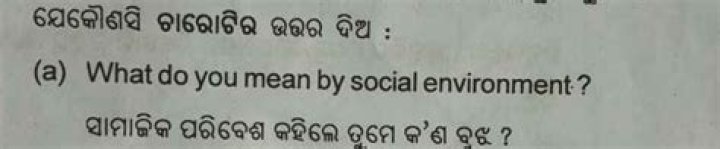 What do you mean by social environment?