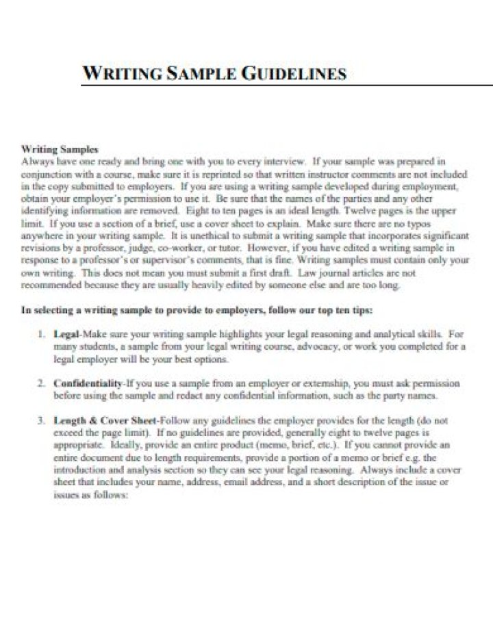 What do you say when a job asks for a writing sample?