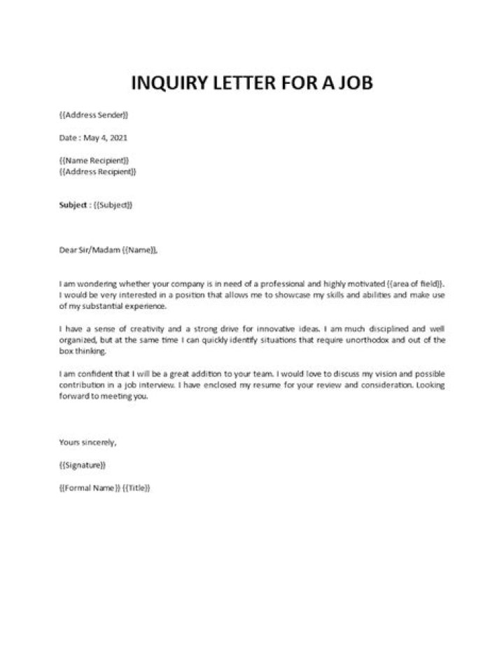 What do you say when you call to inquire about a job?