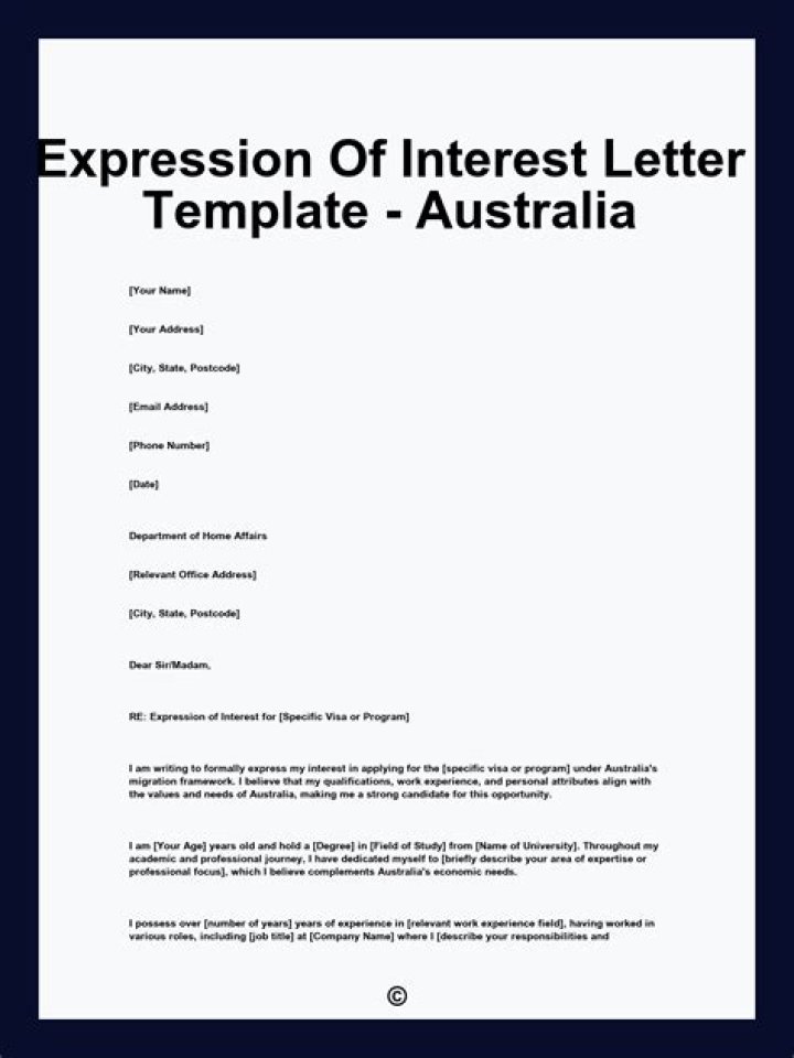 What do you write in an expression of interest?