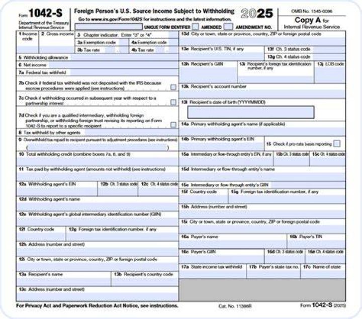 What does a Canadian do with Form 1042-s?