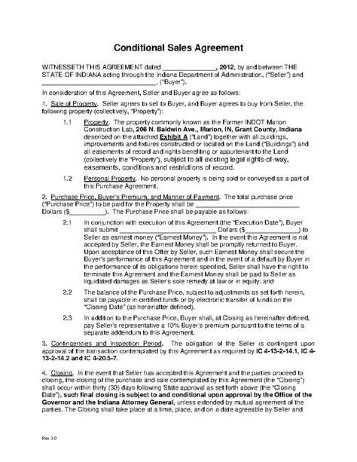 What does conditional sales contract mean?