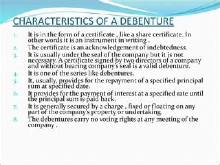 What does debenture certificate mean?