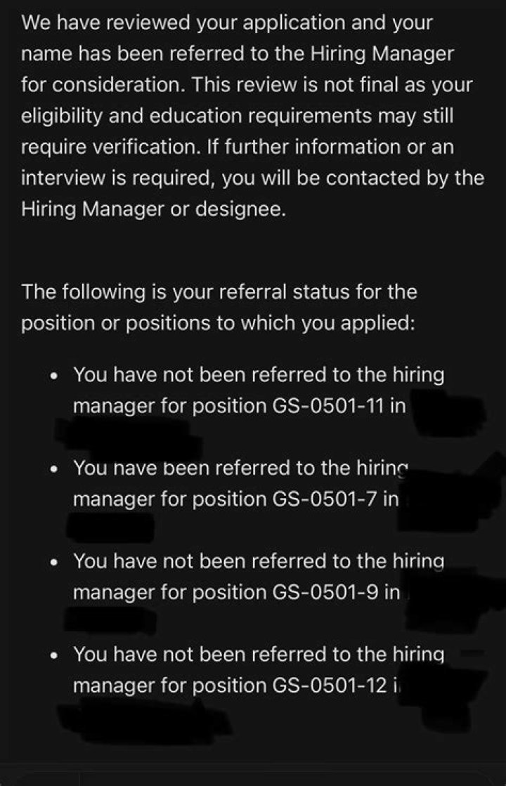 What does it mean when you have been referred to the hiring manager?