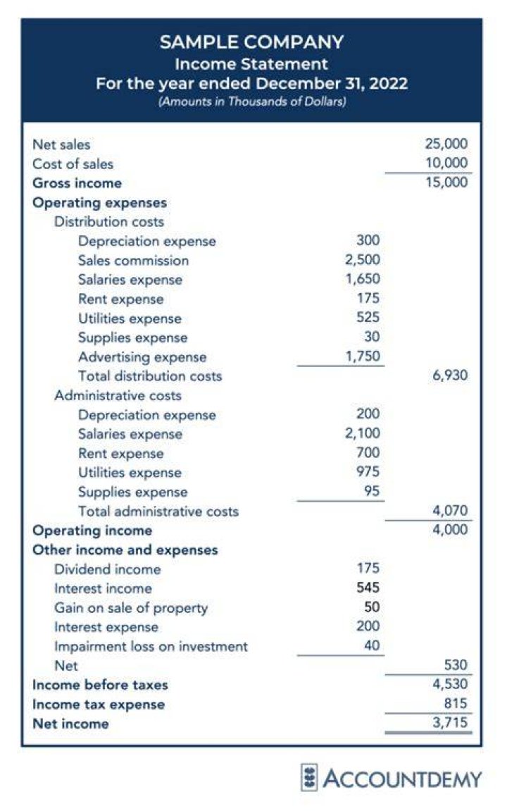 What exactly goes on an income statement?