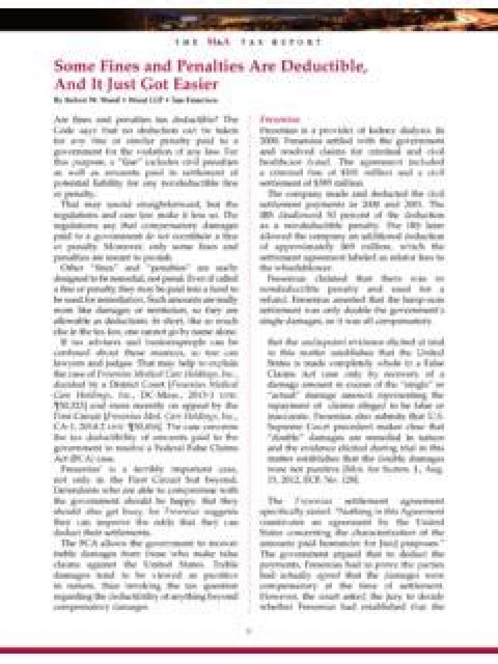 What fines and penalties are deductible?