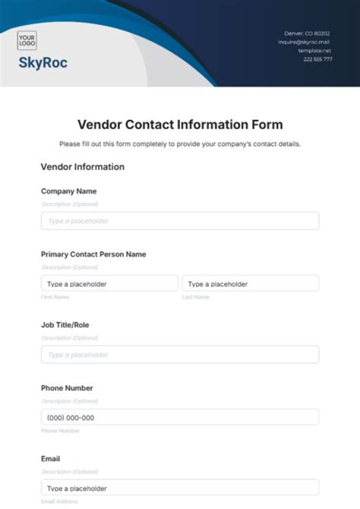 What form do I need from a vendor?