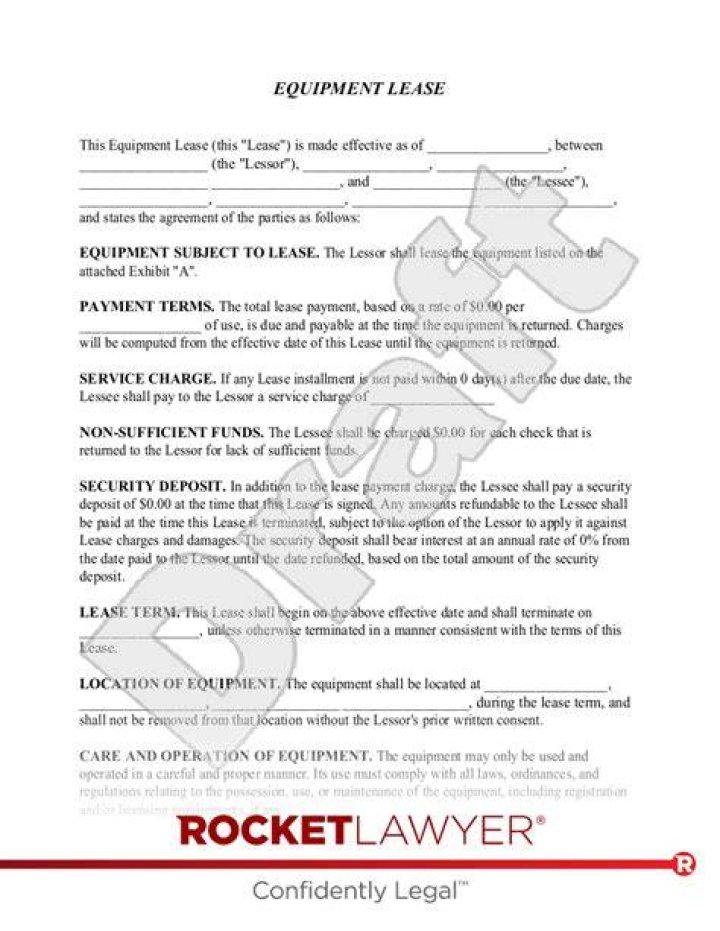 What happens at the end of an equipment lease?