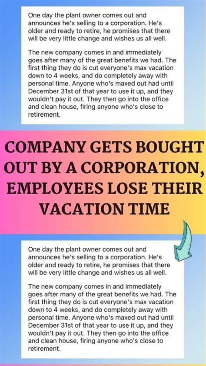 What happens if the company you work for gets bought out?