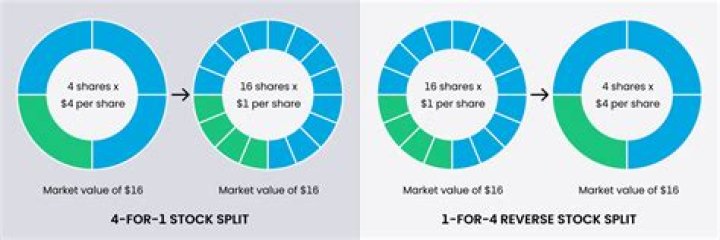 What happens in a 2 for 1 stock split?