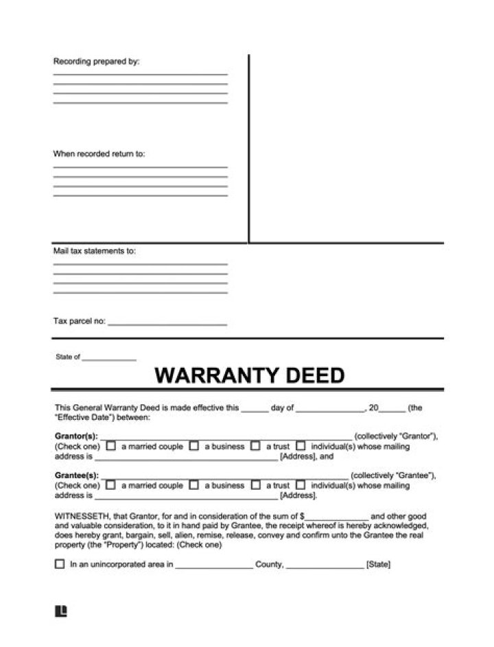 What happens to the original warranty deed after it has been recorded?