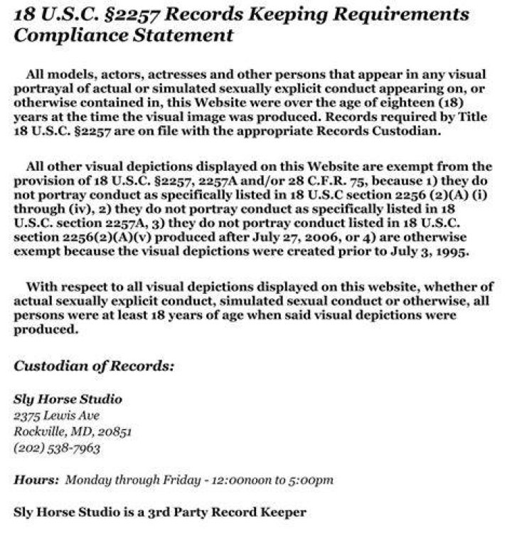 What is 18 usc 2257 record keeping requirements compliance statement?