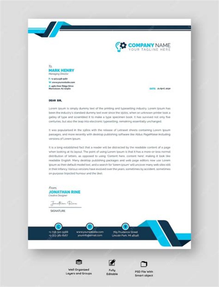 What is a business letter head?