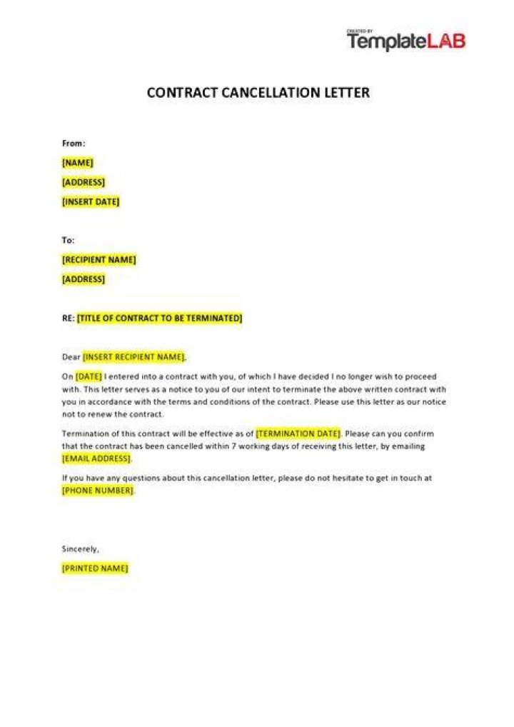 What is a cancellation clause in a contract?