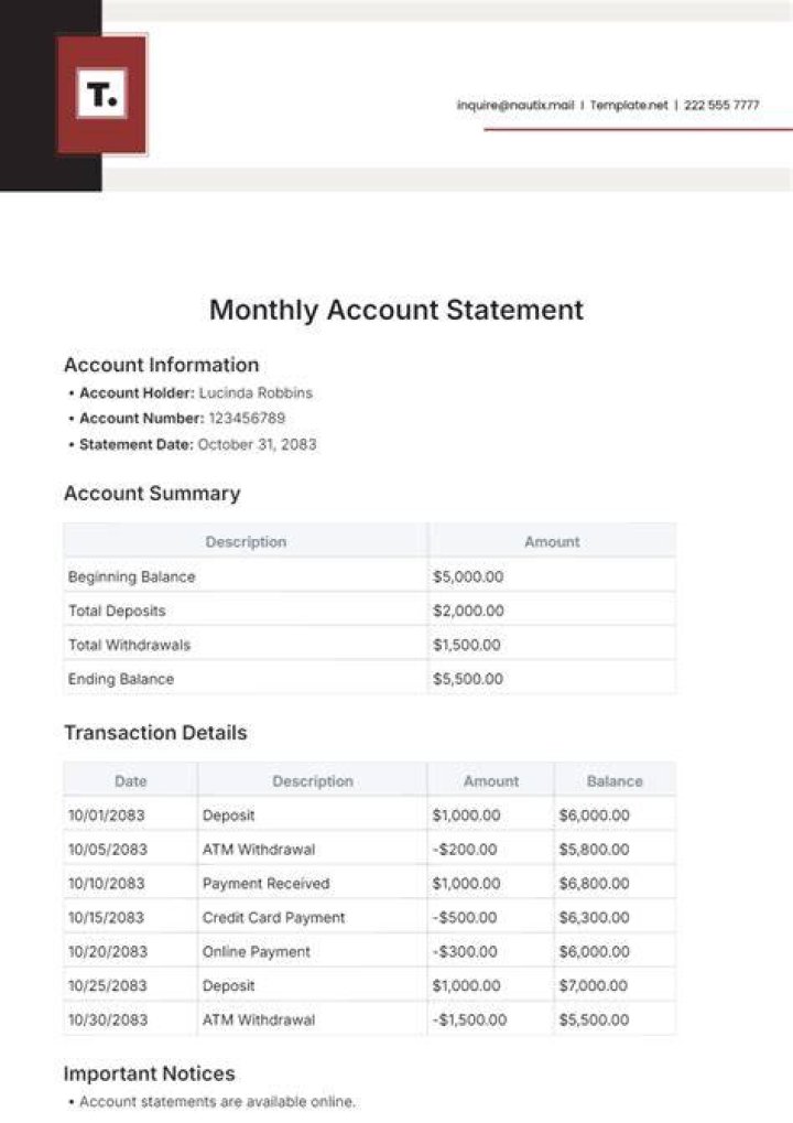 What is a checking account monthly statement?