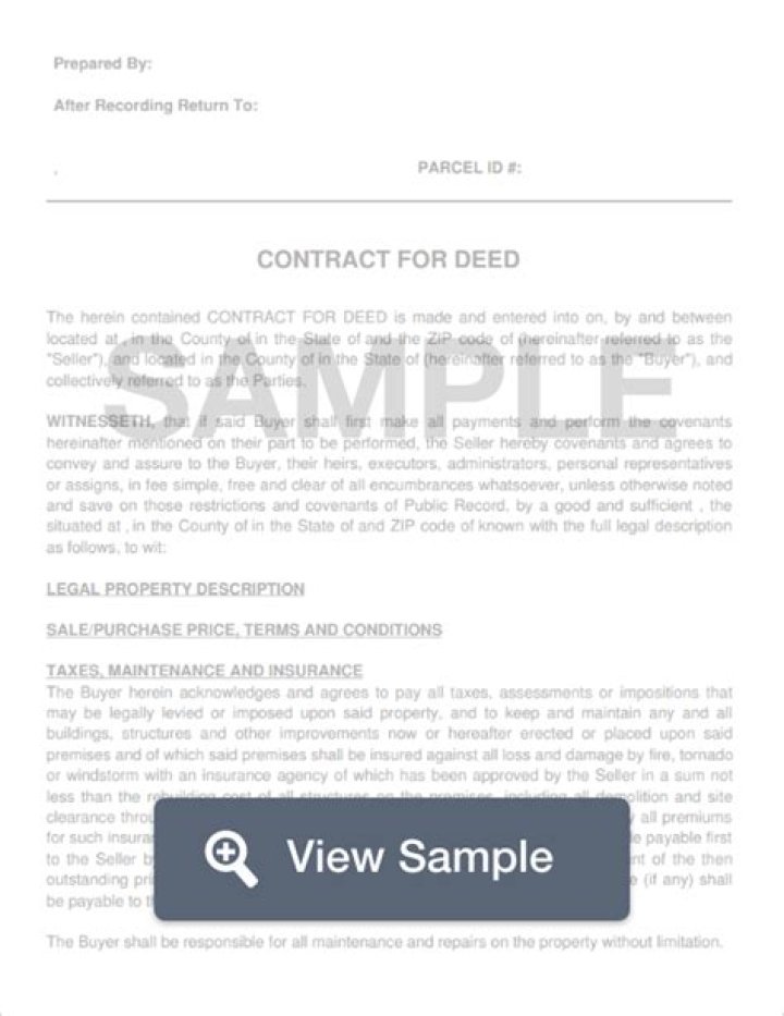 What is a contract for deed purchase?