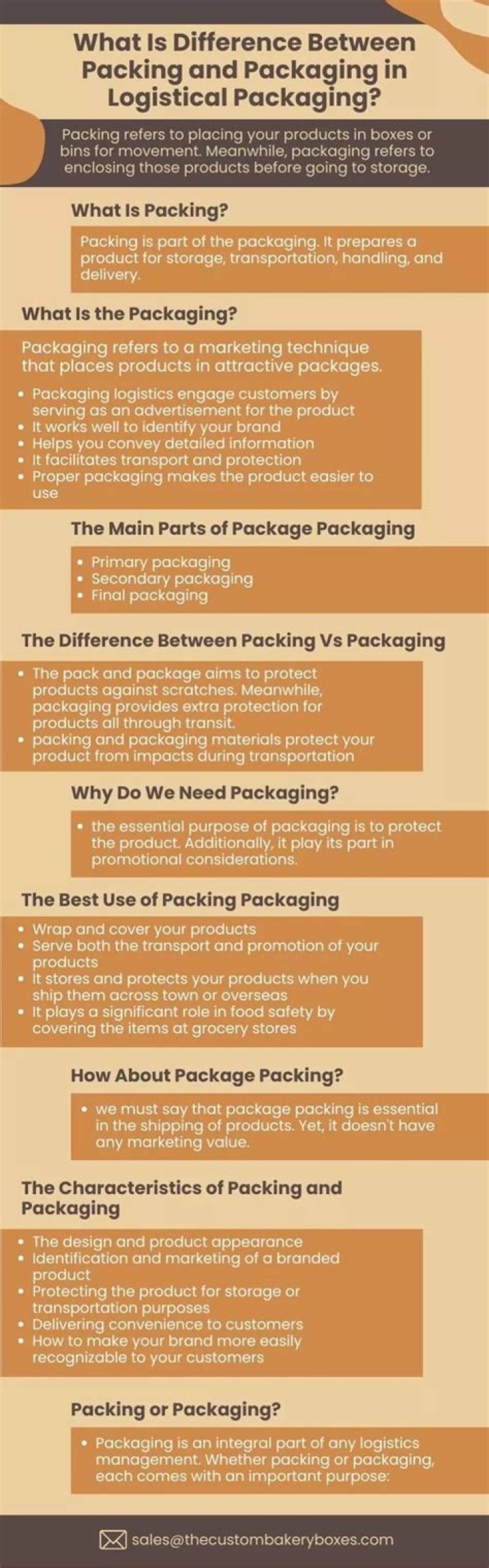 What is a difference between packing and packaging?