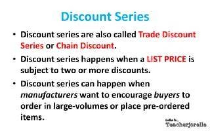 What is a trade discount series?