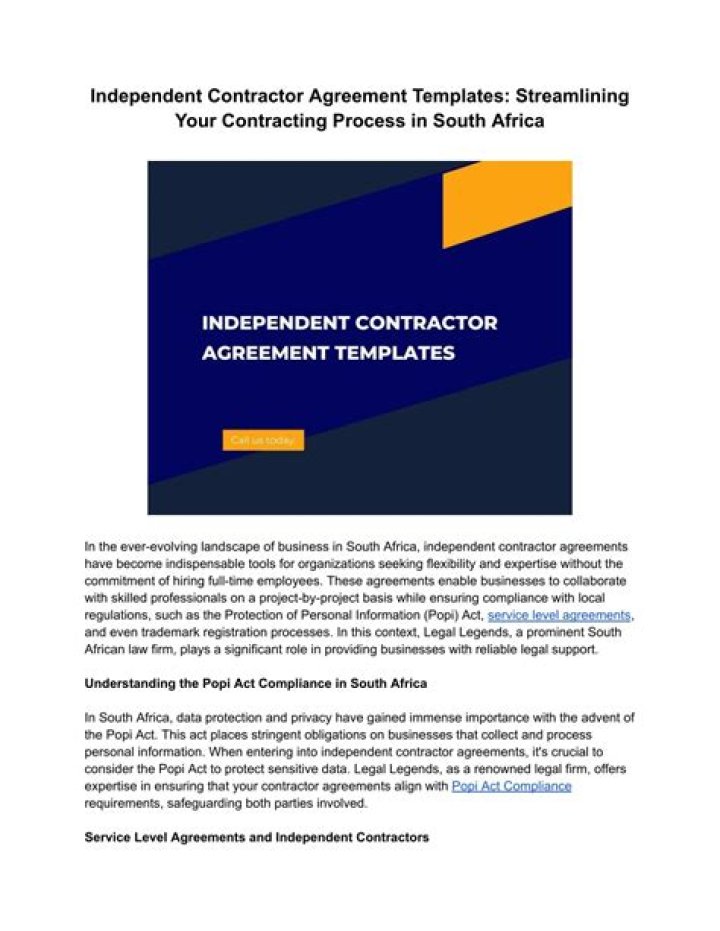 What is an independent contractor South Africa?