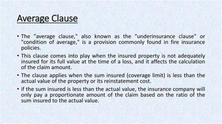 What is an insurance average clause?