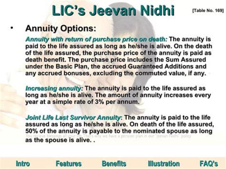 What is annuity for life with return of purchase price on death?