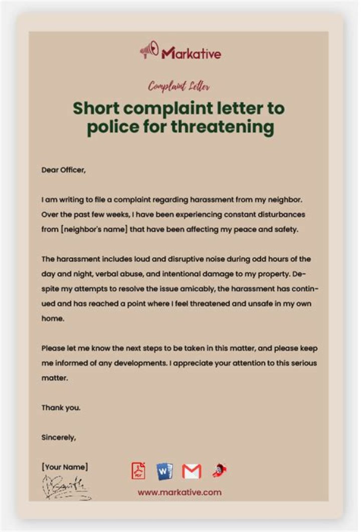 What is appropriate tone of a letter of complaint?
