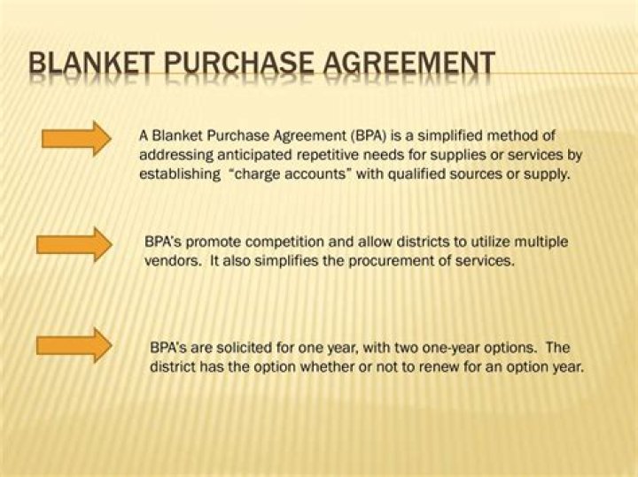 What is Blanket purchase agreement?