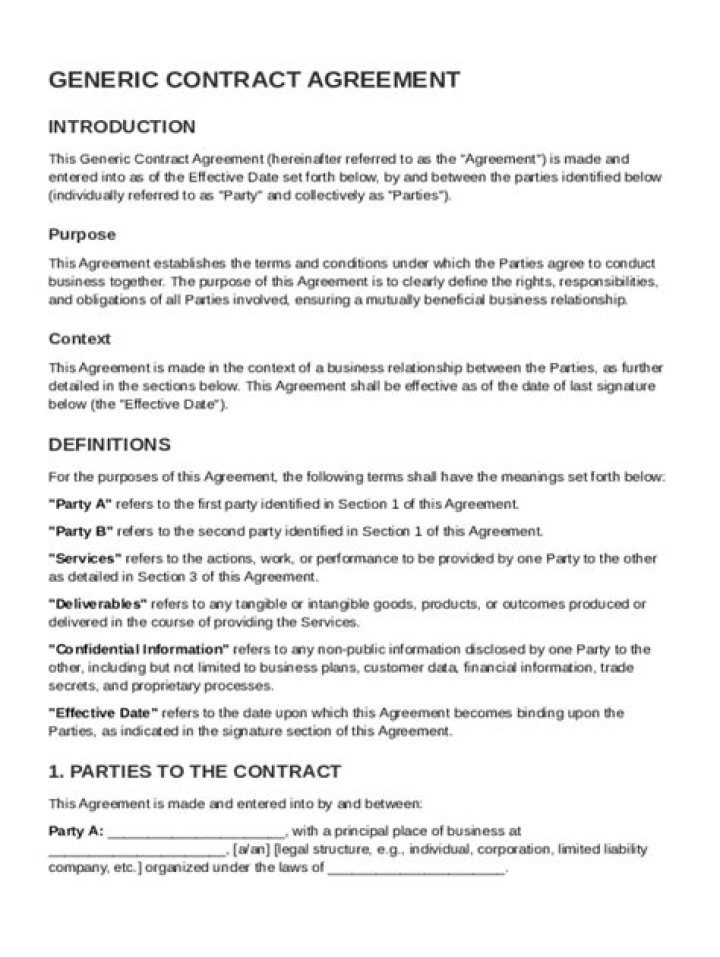 What is generic contract?
