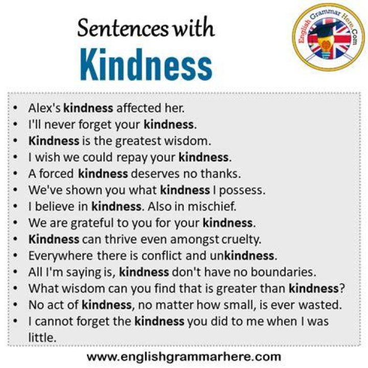 What is kindness in a sentence?