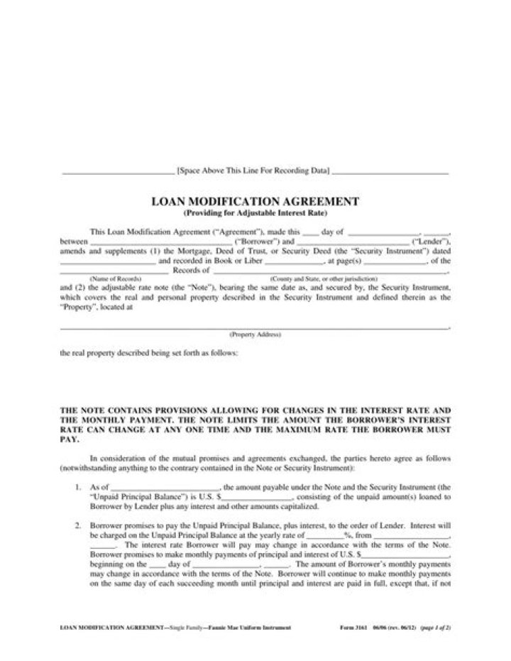 What is loan modification in US mortgage?