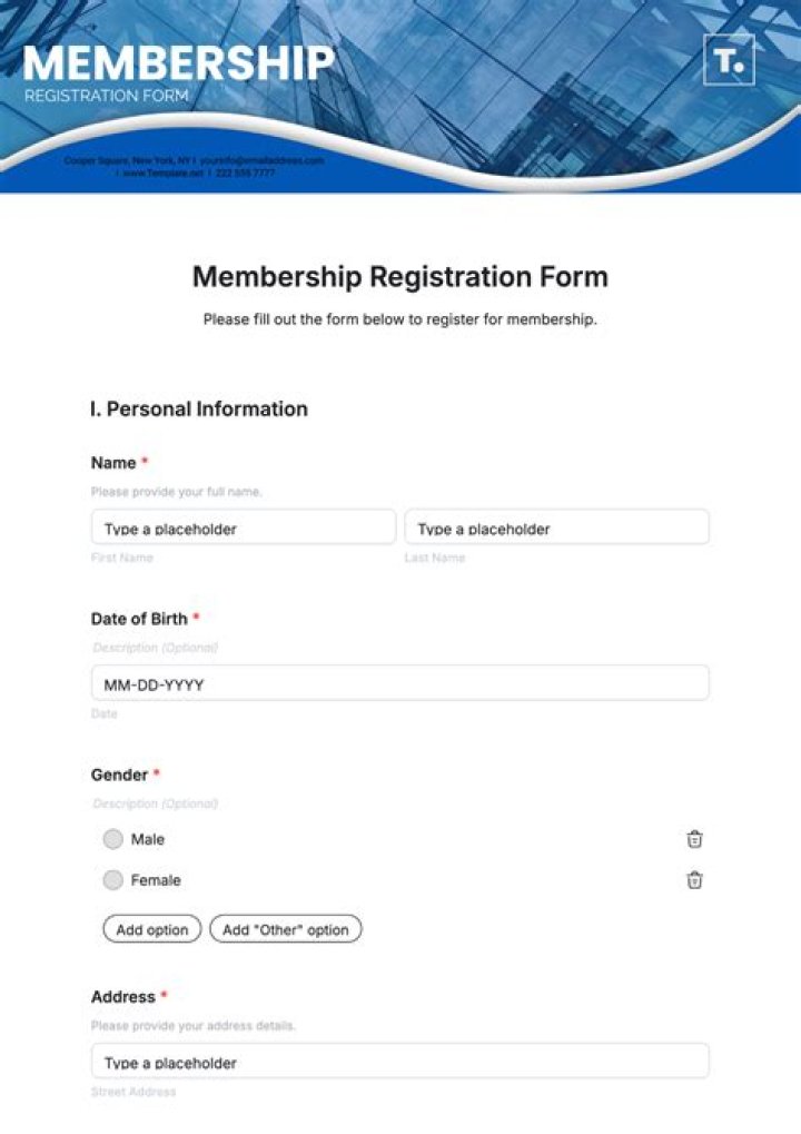 What is membership registration form?