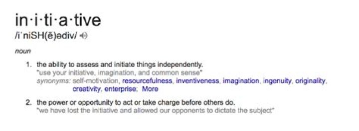 What is one example of when you showed great initiative?