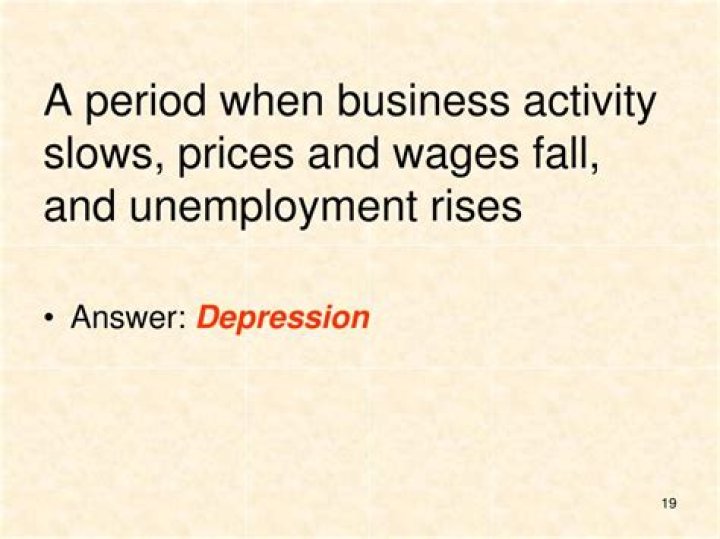 What is period when business activity slows prices and wages drop and unemployment rises?