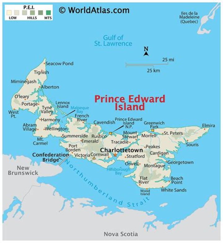 What is Prince Edward Island known for producing?
