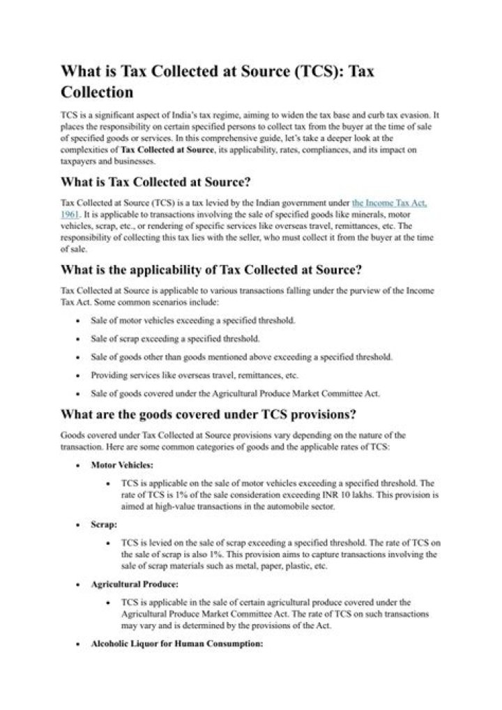 What is tax collected at source?
